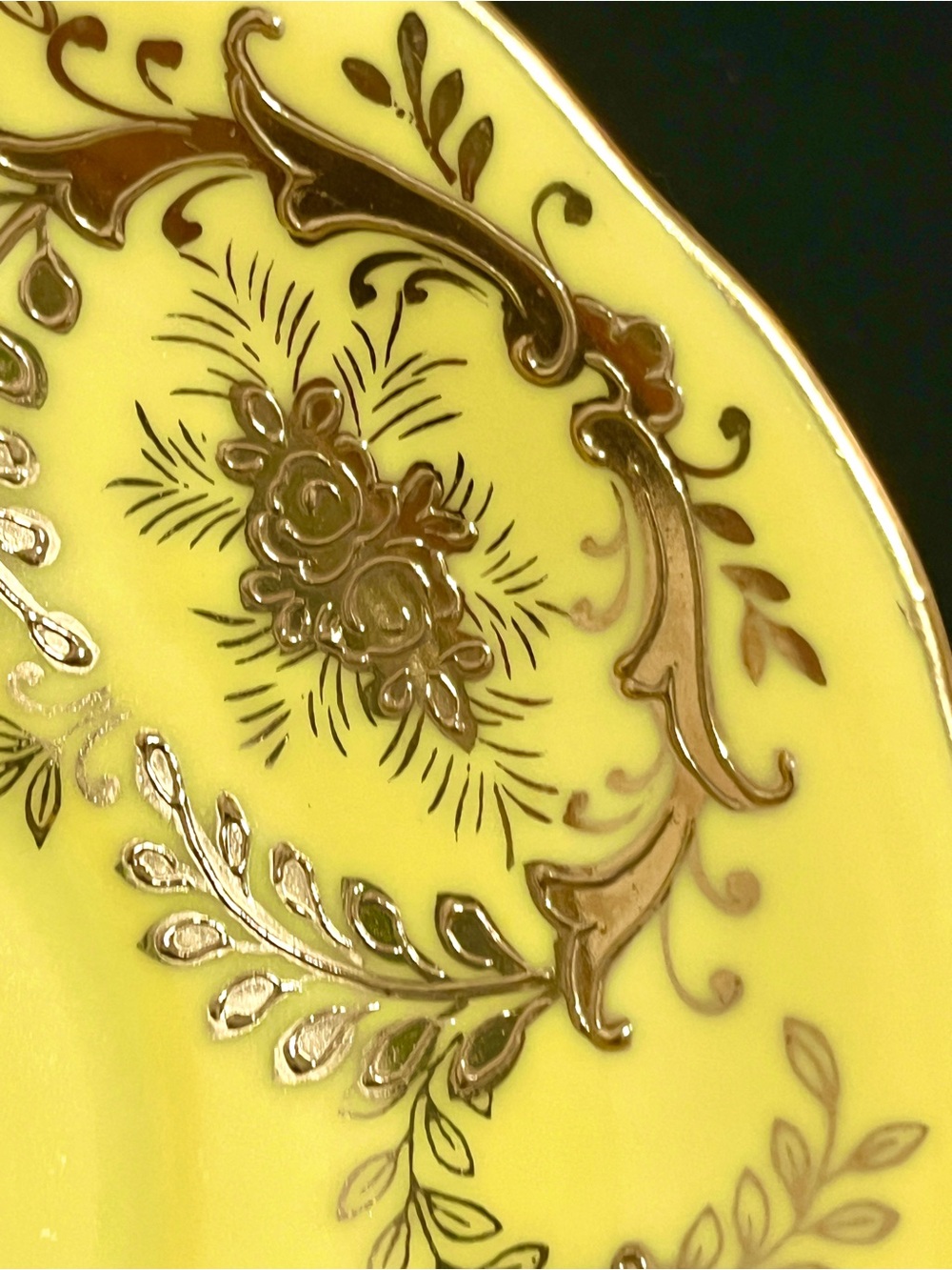Chubu China Japan Cherry 3452 Yellow Gold Teacup & Saucer Set Vintage - Picture 3 of 5